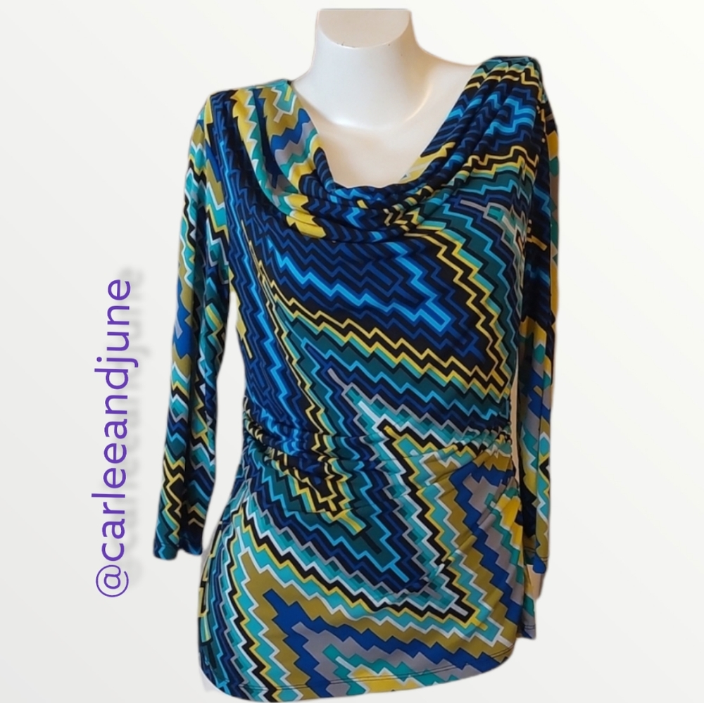 Style & Co, long sleeve, ruched side top. Size P/M. Pre-owned very gently used.